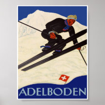 Adelboden Zwitserland  Ski Poster