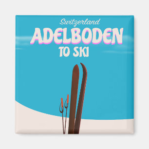 Adelboden Zwitserland ski reisposter Magneet