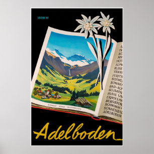 Adelboden, Zwitserland, Ski-reisposter Poster