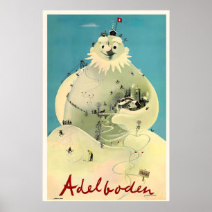 Adelboden Zwitsers Zwitserland Bernese Ski Winter Poster