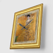 Adele, Dame in Goud, Gustav Klimt, Canvas, Ingelij Vierkante Klok (Hoek)