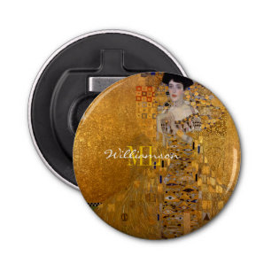 Adele, Lady in Gold van Gustav Klimt, Monogrammed Button Flesopener