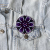 ADELE ~ Paarse Wit Roze Groene BLING Ronde Button 7,6 Cm (In situ)