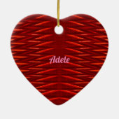 ADELE ~VALENTIJN HEART ~ Red Fractal ~ Keramisch Ornament (Achterkant)
