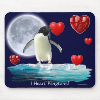 Adelie Penguin, Maan & Harten Mousepad Muismat