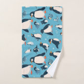 Adelie Penguin Pastel Motif coloré (Serviette à main)