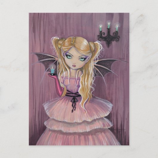 Adeline en rose gothique Vampire Fairy Carte posta (Devant)