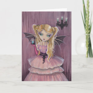 Adeline in Roze Gotische Vampierkaart Kaart