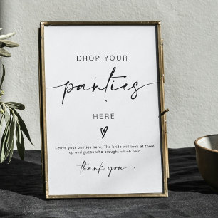ADELLA Drop Your Panties Bachelorette Game Sign Poster