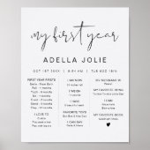 ADELLA Edgy Minimalist Boho First Year Mijlsteen Poster (Voorkant)