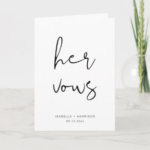 ADELLA Edgy Minimaliste Sa carte de livre Vow Mari
