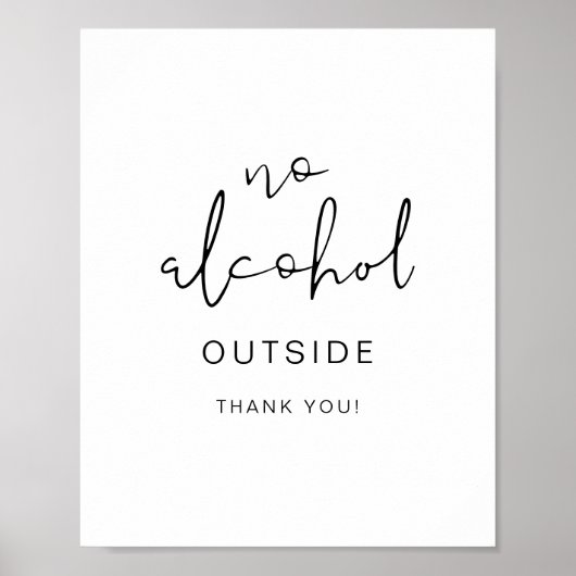 ADELLA Edgy Modern Minimalist No Alcohol Outside Poster (Voorkant)