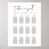 ADELLA Edgy Modern Minimalist Seating Chart Poster (Voorkant)