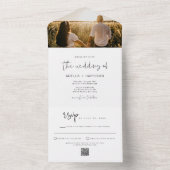 ADELLA Edgy Modern Minimalist Wedding All In One Uitnodiging (Binnen)