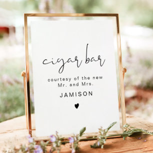 ADELLA Edgy Modern Minimalist Wedding Cigar Bar Poster