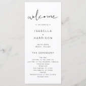 ADELLA Edgy Modern Minimalist Wedding Programme Menu (Voorkant)