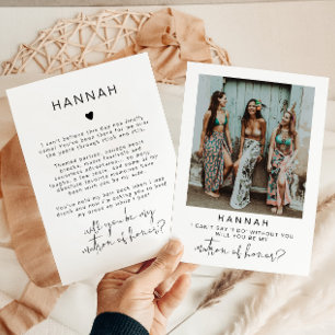 ADELLA Minimal Photo Matron of Honor proposal Kaart