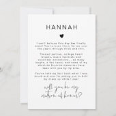 ADELLA Minimal Photo Matron of Honor proposal Kaart (Achterkant)