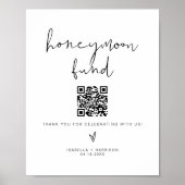 ADELLA Minimalist Honeymoon Fund Wedding Sign Poster (Voorkant)