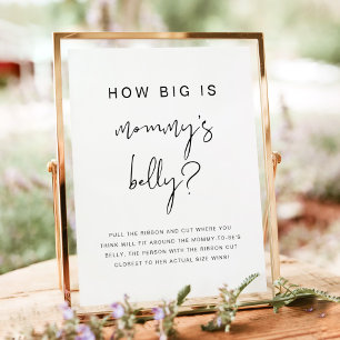 ADELLA Minimalist Modern Hoe groot is haar Belly G Poster