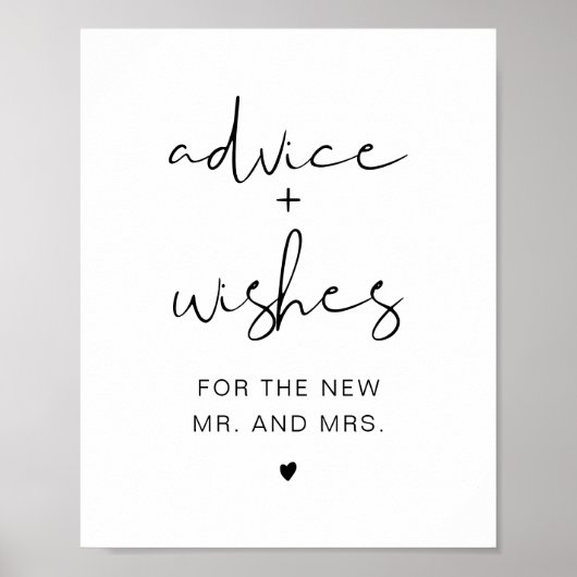 ADELLA Minimalistisch Advies & Wensen Bord Poster (Voorkant)