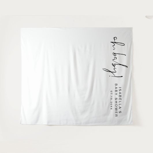 ADELLA Modern Minimal Baby shower Photo Tapestry Wandkleed (Voorkant (horizontaal))