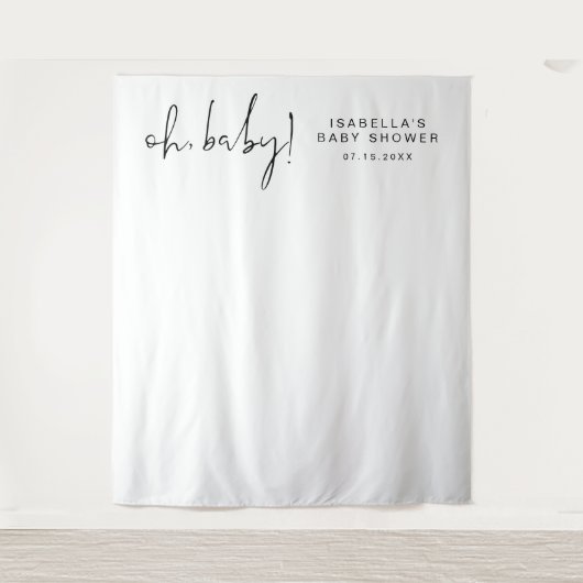 ADELLA Modern Minimal Baby shower Photo Tapestry Wandkleed (Voorkant)