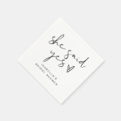 ADELLA Modern Minimal Ze Heeft Ja Gezegd Bruidsfee Servet (Hoek)