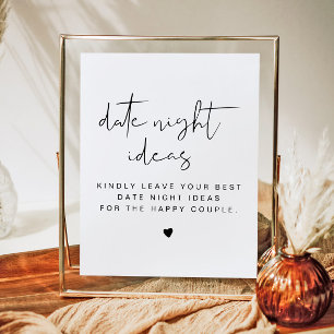 ADELLA Modern Minimalist Date Night Card Sjabloon Poster