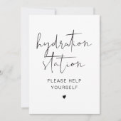 ADELLA Modern Minimalist Hydration Station Sign Kaart (Voorkant)