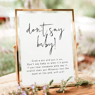 ADELLA Modern Minimalist zeg geen Baby-teken Poster