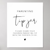 ADELLA Modern Ouderschap Tip Jar en Advice Sign Poster (Voorkant)
