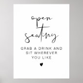 ADELLA Modern Wedding Open Seating Sign Poster (Voorkant)