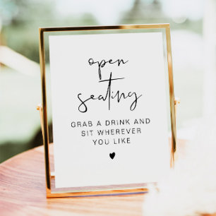 ADELLA Modern Wedding Open Seating Sign Poster