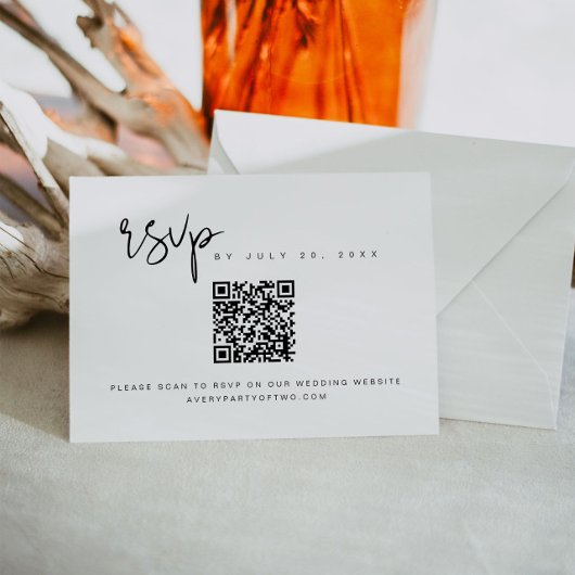 ADELLA Moderne minimaliste QR Code Mariage Carte R