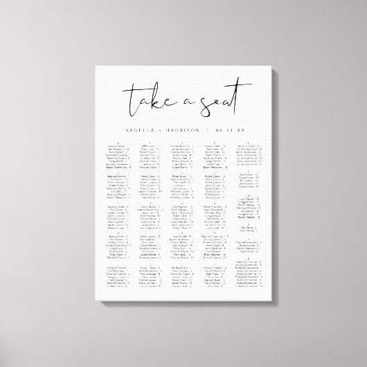 ADELLA Moderne minimalistische alfabetische zitpla Canvas Afdruk (Voorkant)