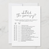 ADELLA Simple Wat zei de Groom Bridal Game Kaart (Voorkant)