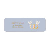 ADELLE Eenvoudige Dusk Blauw Paar Bruiloft Label (Voorkant)