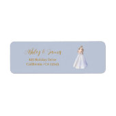 ADELLE Eenvoudige Dusk Blauw Paar Bruiloft Label (Voorkant)