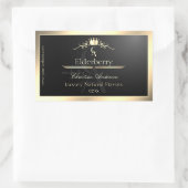 Adellijk zwart productlabel met gouden frame monog rechthoekige sticker (Tas)