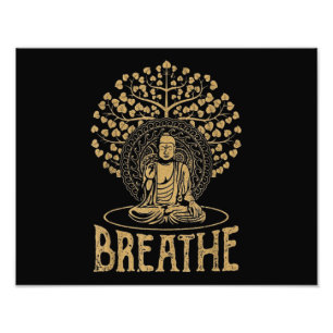 Adem Boeddha Idea Yoga en Meditatie Foto Afdruk