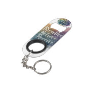 Adem, geloof, ontvang** mini flessenopener (Achterkant Gekanteld)