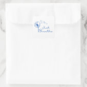 Adem gewoon Stick met paardenbloem Vierkante Sticker (Tas)