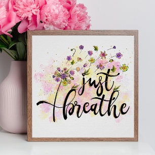 Adem In Bloemen Zelfzorg Inspiratie Yoga Poster