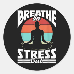 Adem in Stress Out Bewustzijn Hersenen Geestelijke Ronde Sticker
