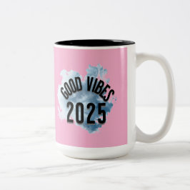 Adem in succes: goede vibes 2025 is hier ⭐ tweekleurige koffiemok