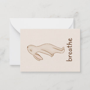Adem Minimalistische Konijn Aanmoedigingskaart Notitiekaartje