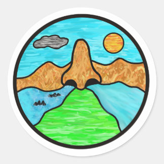 adem uit ronde sticker