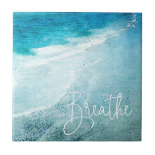 Adem Yoga Quote Tropical Beach Coast Waterverf Tegeltje