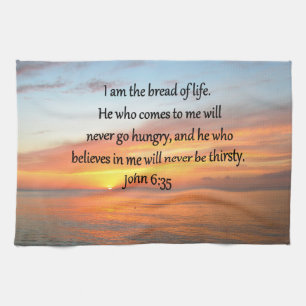 ADEMBENEMEND JOHN 6:35 ZONSOPGANG ONTWERP THEEDOEK